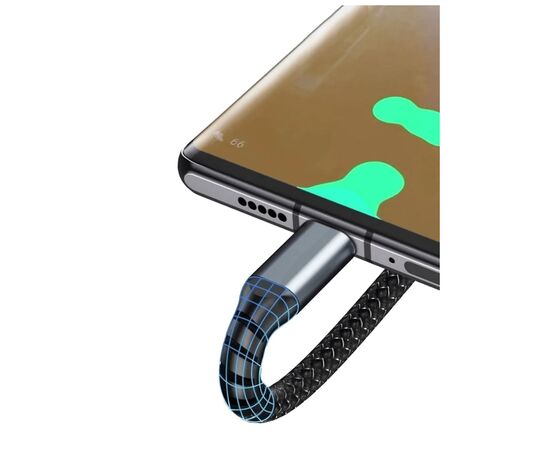 Дата кабель USB 2.0 AM to Lightning + Micro 5P + USB-C 1.2m 100W nylon black XoKo (SC-3100), изображение 9