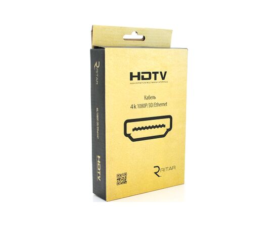 Кабель мультимедійний HDMI M to HDMI M 2.0m V2.0 4K black Ritar (HDMI(M)/(M)V2.0-2m-347B), зображення 2 Кабель мультимедійний HDMI M to HDMI M 2.0m V2.0 4K black Ritar (HDMI(M)/(M)V2.0-2m-347B), зображення 2