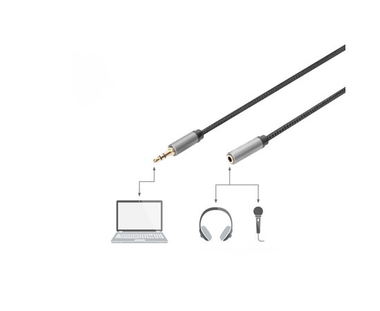 Кабель мультимедийный 3.5mm M to 3.5mm F 3.0m Digitus (DB-510210-030-S), изображение 3 Кабель мультимедийный 3.5mm M to 3.5mm F 3.0m Digitus (DB-510210-030-S), изображение 3