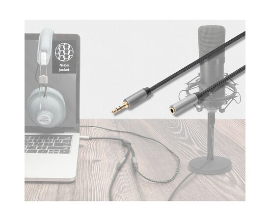 Кабель мультимедийный 3.5mm M to 3.5mm F 3.0m Digitus (DB-510210-030-S), изображение 5 Кабель мультимедийный 3.5mm M to 3.5mm F 3.0m Digitus (DB-510210-030-S), изображение 5