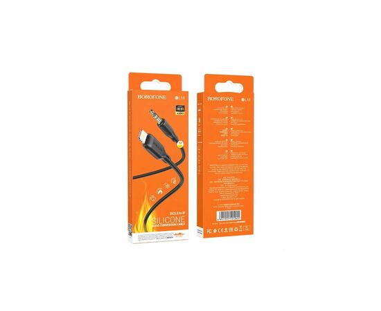 Кабель мультимедийный Lightning to 3.5mm M 1.0m silicone black BOROFONE (6941991101045), изображение 3 Кабель мультимедийный Lightning to 3.5mm M 1.0m silicone black BOROFONE (6941991101045), изображение 3