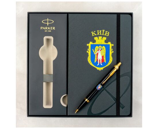 Ручка шариковая Parker IM 17 CITY Black GT BP Герб Киева + блокнот Parker + подар.упак. GIFT24 (22032b24_C0010u), изображение 11 Ручка шариковая Parker IM 17 CITY Black GT BP Герб Киева + блокнот Parker + подар.упак. GIFT24 (22032b24_C0010u), изображение 11