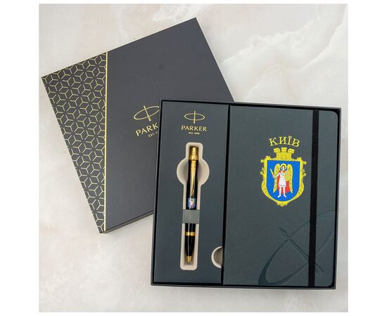 Ручка шариковая Parker IM 17 CITY Black GT BP Герб Киева + блокнот Parker + подар.упак. GIFT24 (22032b24_C0010u), изображение 12 Ручка шариковая Parker IM 17 CITY Black GT BP Герб Киева + блокнот Parker + подар.упак. GIFT24 (22032b24_C0010u), изображение 12