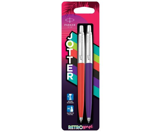 Ручка шариковая Parker JOTTER 17 Originals 80s Vermilon CT BP + Indigo CT BP блистер (15 996_BRED_2597)