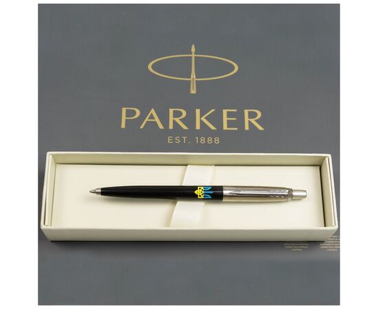 Ручка шариковая Parker JOTTER 17 Originals UKRAINE Black CT BP Трезубец син-желтый (15632_T0016u), изображение 5 Ручка шариковая Parker JOTTER 17 Originals UKRAINE Black CT BP Трезубец син-желтый (15632_T0016u), изображение 5
