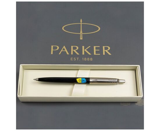 Ручка кулькова Parker JOTTER 17 Originals UKRAINE Black CT BP Тризуб фігурний на тлі прапора (15632_T1026u), зображення 5 Ручка кулькова Parker JOTTER 17 Originals UKRAINE Black CT BP Тризуб фігурний на тлі прапора (15632_T1026u), зображення 5