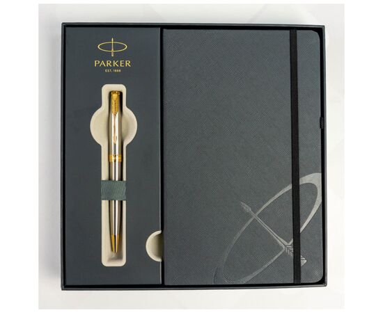 Ручка кулькова Parker SONNET 17 Stainless Steel GT BP + блокнот Parker + подар.упак. GIFT24 (84 132b24), зображення 4 Ручка кулькова Parker SONNET 17 Stainless Steel GT BP + блокнот Parker + подар.упак. GIFT24 (84 132b24), зображення 4