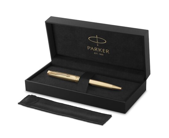 Ручка шариковая Parker SONNET 17 SE Cisele Gold GT BP + бархатный чехол (68 632), изображение 4