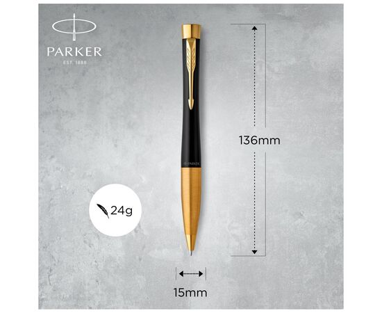 Ручка шариковая Parker URBAN 17 Muted Black GT BP + блокнот Parker + подар.упаковка GIFT24 (30 035b24), изображение 3