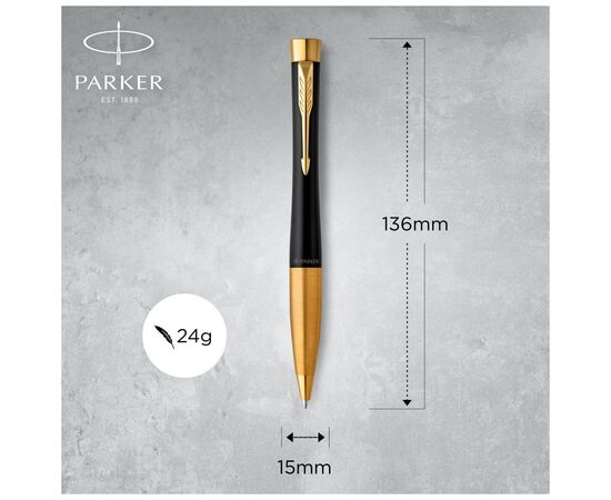 Ручка шариковая Parker URBAN 17 UKRAINE Muted Black GT BP Трезубец (30035_T001y), изображение 4 Ручка шариковая Parker URBAN 17 UKRAINE Muted Black GT BP Трезубец (30035_T001y), изображение 4