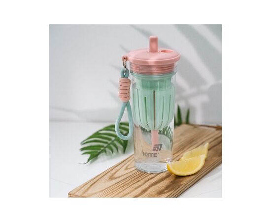 Пляшка для води Kite 650 мл, рожево-зелений (K25-1219-1), зображення 10 Пляшка для води Kite 650 мл, рожево-зелений (K25-1219-1), зображення 10