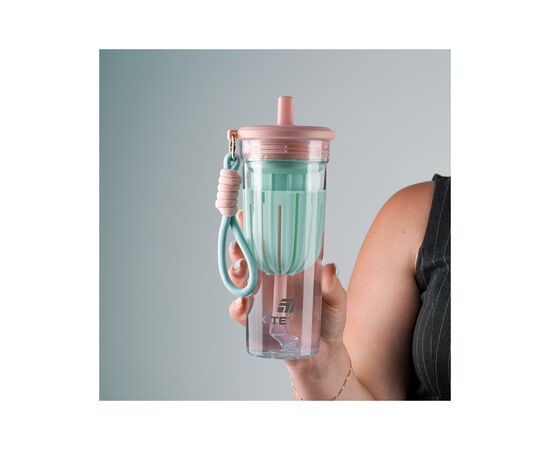 Пляшка для води Kite 650 мл, рожево-зелений (K25-1219-1), зображення 7 Пляшка для води Kite 650 мл, рожево-зелений (K25-1219-1), зображення 7