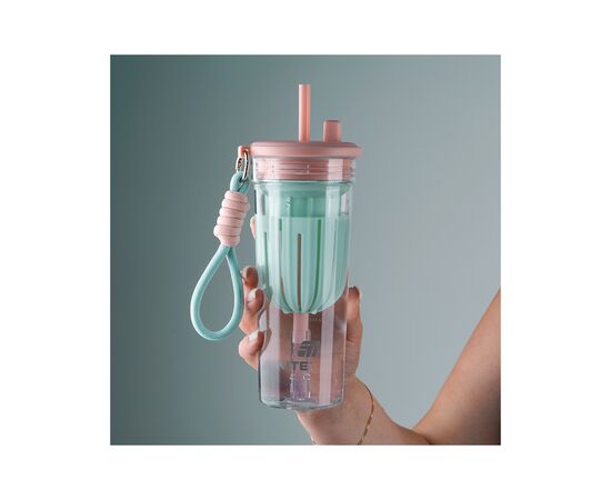 Пляшка для води Kite 650 мл, рожево-зелений (K25-1219-1), зображення 8 Пляшка для води Kite 650 мл, рожево-зелений (K25-1219-1), зображення 8