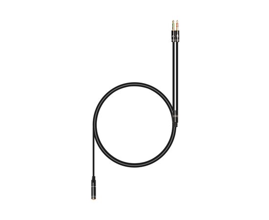 Кабель мультимедийный 3.5mm F to 2x3.5mm M 0.4m (4pin) black XoKo (AC-009), изображение 2 Кабель мультимедийный 3.5mm F to 2x3.5mm M 0.4m (4pin) black XoKo (AC-009), изображение 2