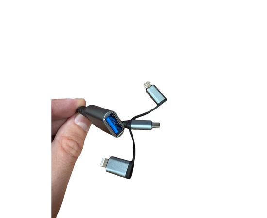 Переходник OTG USB 3.0 AF to USB-C + Micro 5P + Lightning 0.11m 60W XoKo (XK-AC-155), изображение 4