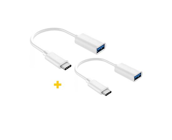 Дата кабель OTG USB 2.0 AF to USB-C 0.11m 2PCS white XoKo (XK-AC230-WH2)