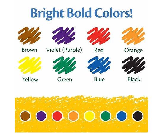 Олівці кольорові Crayola воскові, 8 шт (52-3008), зображення 3 Олівці кольорові Crayola воскові, 8 шт (52-3008), зображення 3