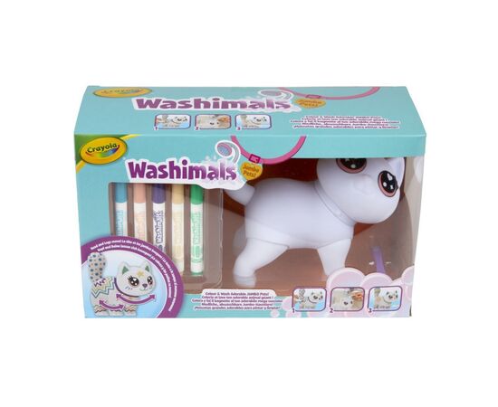 Набір для творчості Crayola Washimals Котик- велетень, з фломастерами 5 шт (74-7518), зображення 6 Набір для творчості Crayola Washimals Котик- велетень, з фломастерами 5 шт (74-7518), зображення 6