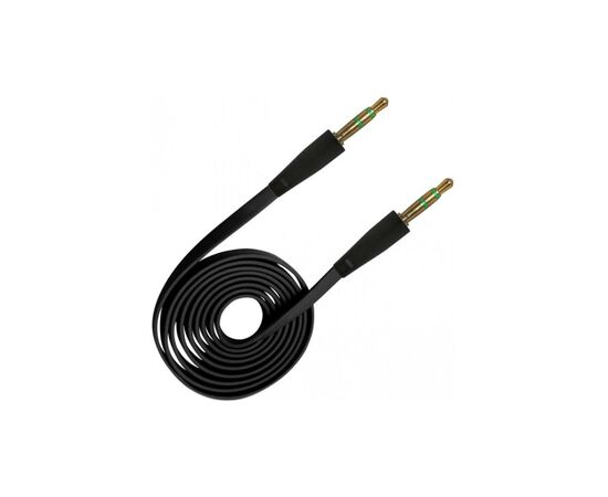 Кабель мультимедийный 3.5mm M to 3.5mm M 1.0m flat black XoKo (AUX-010-BK)