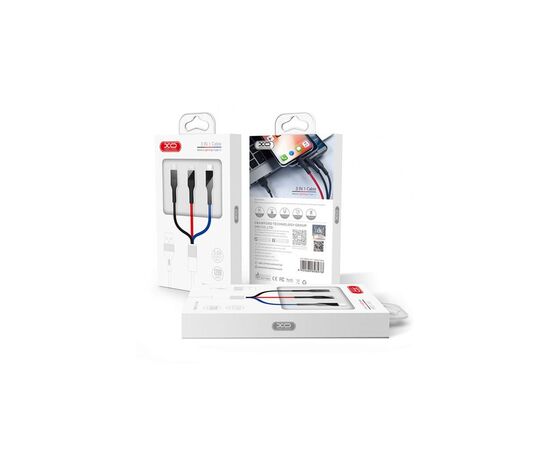 Дата кабель USB 2.0 AM to Lightning + Micro 5P + USB-C 1.2m black XO (XO-NB54-3in1), изображение 6