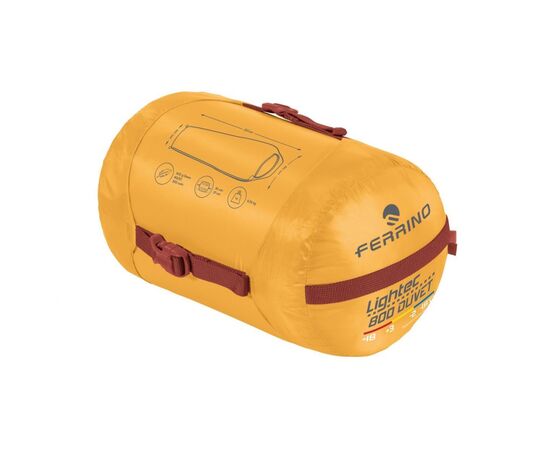 Спальный мешок Ferrino Lightec 800 Duvet RDS Down -2°C Yellow (86700QGG) (931760), изображение 3 Спальный мешок Ferrino Lightec 800 Duvet RDS Down -2°C Yellow (86700QGG) (931760), изображение 3