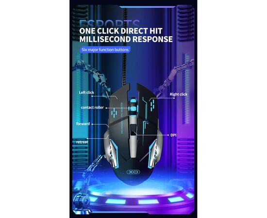 Мышка XO M10 Wireless Black/Silver (M10 Black+Silver), изображение 5 Мышка XO M10 Wireless Black/Silver (M10 Black+Silver), изображение 5