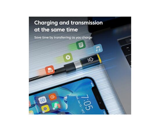 Переходник USB-C F to Lightning M 30W black XoKo (AC-033), изображение 4 Переходник USB-C F to Lightning M 30W black XoKo (AC-033), изображение 4