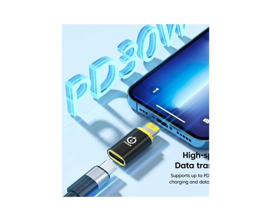 Переходник USB-C F to Lightning M 30W black XoKo (AC-033), изображение 6 Переходник USB-C F to Lightning M 30W black XoKo (AC-033), изображение 6