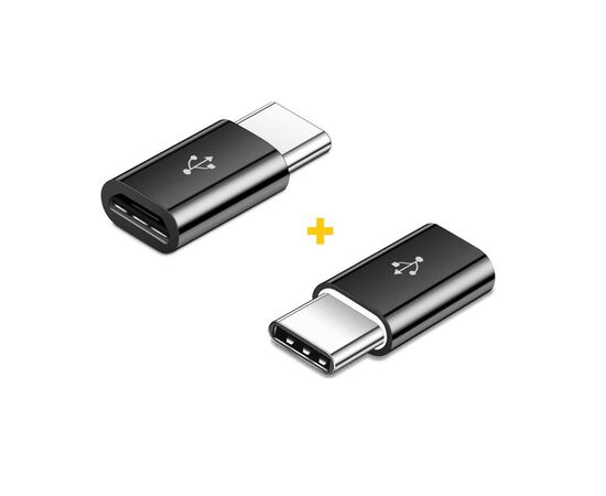 Переходник Micro 5P F to USB-C M 2PCS black XoKo (XK-AC014-BK2)
