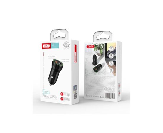 Зарядний пристрій XO 1xUSB QC3.0 + 1xUSB-C PD18W black (CC33-BK), зображення 7 Зарядний пристрій XO 1xUSB QC3.0 + 1xUSB-C PD18W black (CC33-BK), зображення 7