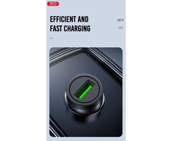 Зарядний пристрій XO USB QC3.0 black (CC39-BK), зображення 7 Зарядний пристрій XO USB QC3.0 black (CC39-BK), зображення 7