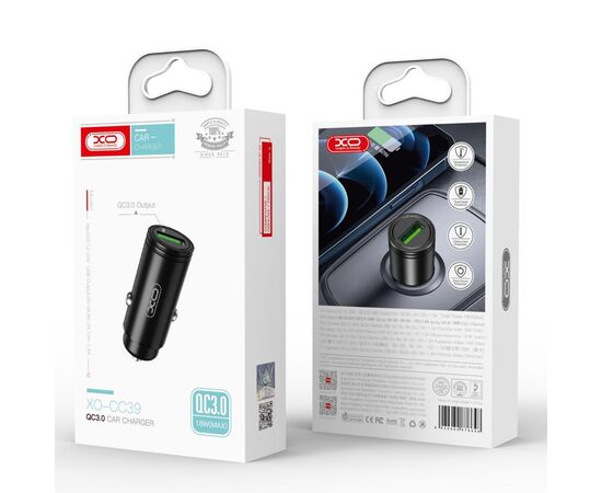 Зарядний пристрій XO USB QC3.0 black (CC39-BK), зображення 8 Зарядний пристрій XO USB QC3.0 black (CC39-BK), зображення 8