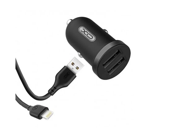 Зарядний пристрій XO 2xUSB 2.1A + cable USB to Lightning black (TZ08-L-BK), зображення 4 Зарядний пристрій XO 2xUSB 2.1A + cable USB to Lightning black (TZ08-L-BK), зображення 4
