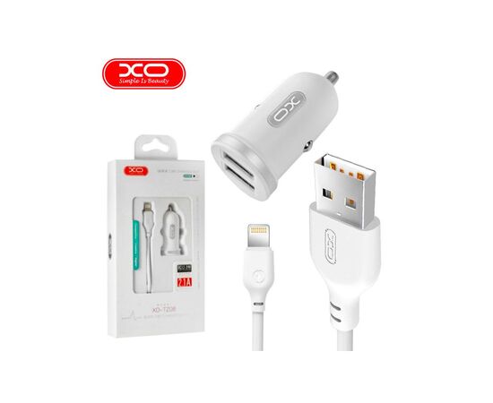 Зарядное устройство XO 2xUSB 2.1A + cable USB to Lightning white (TZ08-L-WH), изображение 4 Зарядное устройство XO 2xUSB 2.1A + cable USB to Lightning white (TZ08-L-WH), изображение 4