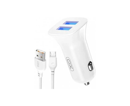 Зарядний пристрій XO 2xUSB 2.4A + cable USB to Micro 5P white (TZ10-M-WH)