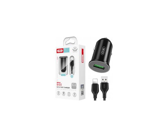 Зарядний пристрій XO USB QC3.0 18W + cable USB to Lightning black (TZ12-L-BK), зображення 2 Зарядний пристрій XO USB QC3.0 18W + cable USB to Lightning black (TZ12-L-BK), зображення 2