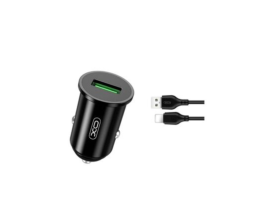 Зарядний пристрій XO USB QC3.0 18W + cable USB to Lightning black (TZ12-L-BK)