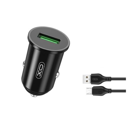 Зарядний пристрій XO USB QC3.0 18W + cable USB to Micro 5P black (TZ12-M-BK), зображення 3