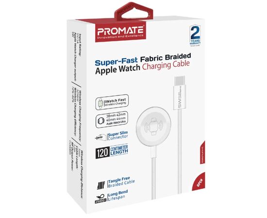 Зарядное устройство Promate USB-C to Apple Watch 1.2m 5V/1A (watchlink-c), изображение 7 Зарядное устройство Promate USB-C to Apple Watch 1.2m 5V/1A (watchlink-c), изображение 7