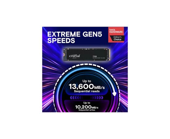 Накопичувач SSD M.2 2280 1TB T705 Micron (CT1000T705SSD3), зображення 2 Накопичувач SSD M.2 2280 1TB T705 Micron (CT1000T705SSD3), зображення 2