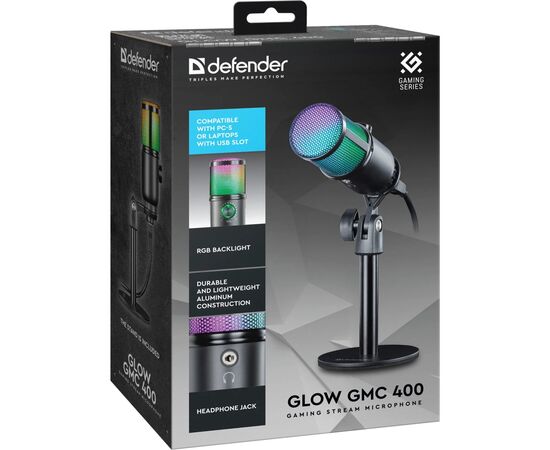 Мікрофон Defender Glow GMC 400 USB RGB (64640), зображення 8 Мікрофон Defender Glow GMC 400 USB RGB (64640), зображення 8