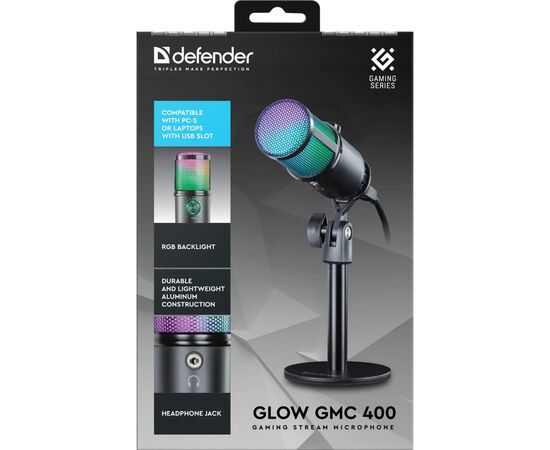Мікрофон Defender Glow GMC 400 USB RGB (64640), зображення 9 Мікрофон Defender Glow GMC 400 USB RGB (64640), зображення 9