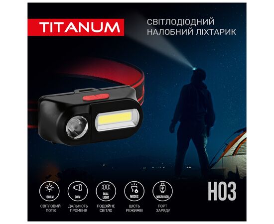 Фонарь TITANUM 180Lm 6500K (TLF-H03), изображение 3 Фонарь TITANUM 180Lm 6500K (TLF-H03), изображение 3