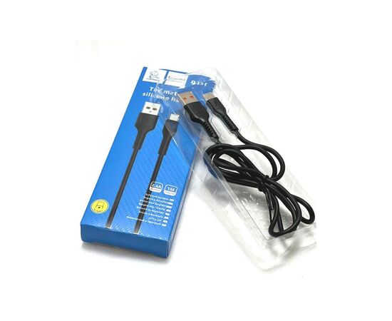 Дата кабель USB 2.0 AM to USB-C 1.0m 2.4A silicone black Denmen (DM-D42T-BK), изображение 3 Дата кабель USB 2.0 AM to USB-C 1.0m 2.4A silicone black Denmen (DM-D42T-BK), изображение 3