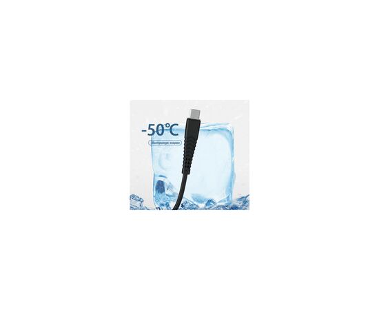 Дата кабель USB 2.0 AM to USB-C 1.0m 2.4A silicone black Denmen (DM-D42T-BK), изображение 5 Дата кабель USB 2.0 AM to USB-C 1.0m 2.4A silicone black Denmen (DM-D42T-BK), изображение 5