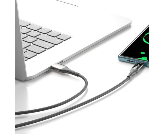 Дата кабель USB 2.0 AM to Lightning 1.0m 2.4A LED black XO (NB162-L-1-BK), изображение 3 Дата кабель USB 2.0 AM to Lightning 1.0m 2.4A LED black XO (NB162-L-1-BK), изображение 3