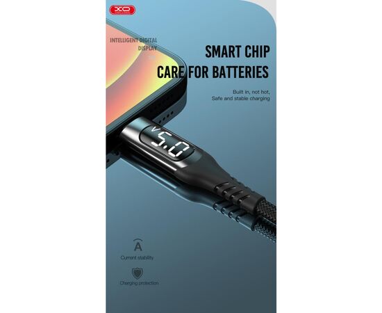 Дата кабель USB 2.0 AM to Lightning 1.0m 2.4A LED black XO (NB162-L-1-BK), изображение 5 Дата кабель USB 2.0 AM to Lightning 1.0m 2.4A LED black XO (NB162-L-1-BK), изображение 5