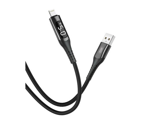 Дата кабель USB 2.0 AM to Lightning 1.0m 2.4A LED black XO (NB162-L-1-BK)