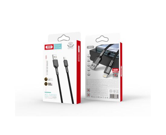 Дата кабель USB 2.0 AM to Lightning 1.0m 2.4A black XO (NB182-L-1-BK), изображение 2 Дата кабель USB 2.0 AM to Lightning 1.0m 2.4A black XO (NB182-L-1-BK), изображение 2
