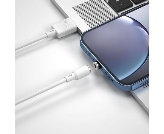 Дата кабель USB 2.0 AM to Lightning 1.0m 2.1A magnetic pvc white XO (NB187-L-1-WH), изображение 3 Дата кабель USB 2.0 AM to Lightning 1.0m 2.1A magnetic pvc white XO (NB187-L-1-WH), изображение 3